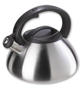Enlarge Oggi Satin Stainless Steel Whistling Kettle - Black Lid