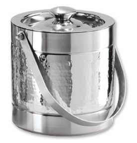 Enlarge Oggi Hammered Stainless Steel Double Wall Ice Bucket