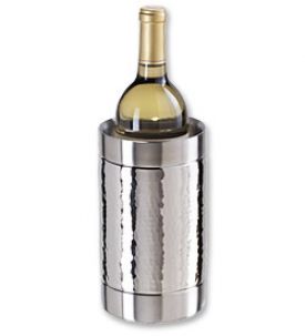 Enlarge Oggi Hammered Stainless Steel Double Wall Wine Bottle Cooler