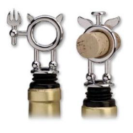 Enlarge Saint & Sinner Wine Stoppers (Set of 2)