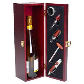 Enlarge 5-Piece Wine Tool Set & Display Case - Rosewood Finish