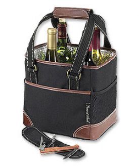 Enlarge Picnic at Ascot Four Bottle Canvas Ice Cooler Wine Carrier