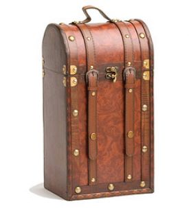 Enlarge Treasure Chest 2-Bottle Wooden Wine Carrier