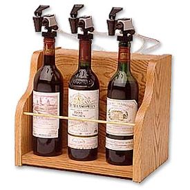 Enlarge WineKeeper The Vintner 3 Bottle Wine Dispenser Preservation - Mahogany Cabinet