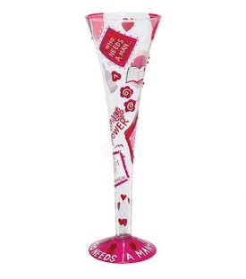 Enlarge Who Needs a Man? Champagne Flute Glass by Lolita Champagne Moments Collection