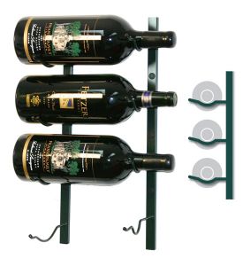 Enlarge WS-BIG1-G - 4-Bottle VintageView BIG Series Wine Rack - Wine Bottle Green Finish
