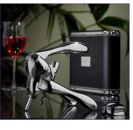 Enlarge Metrokane VIP Rabbit Lever-Style Wine Opener - Black Leather