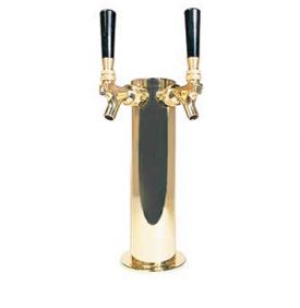 Enlarge D4743DT-PVDKR PVD Brass Glycol Cooled Dual Faucet Draft Beer Tower - 3