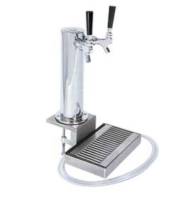 Enlarge DS532CL Chrome ABS Plastic Dual Faucet Clamp-On Draft Beer Tower