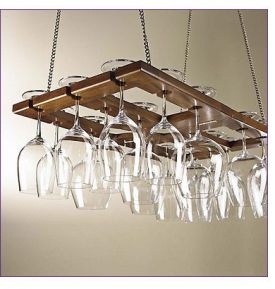Enlarge Hanging Oak Wine Glass Rack