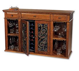Enlarge Rutherford 42-Bottle Dual Zone Wine Cellar Credenza - Oak