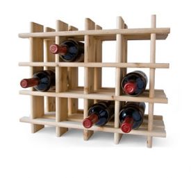 Enlarge 12-Bottle Cubby Wine Rack - Natural Wood Finish