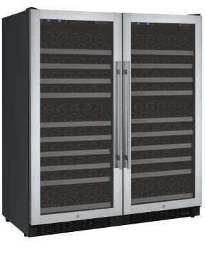 Photo of 47 inch Wide FlexCount Series 256 Bottle Dual Zone Stainless Steel Side-by-Side Wine Refrigerator