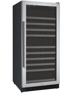 Photo of 24 inch Wide FlexCount Series 128 Bottle Single Zone Stainless Steel Right Hinge Wine Refrigerator