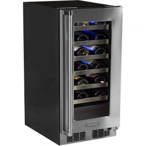 Photo of 24-Bottle Wine Cooler - Black Cabinet and Stainless Steel Framed Glass Door w/ Lock