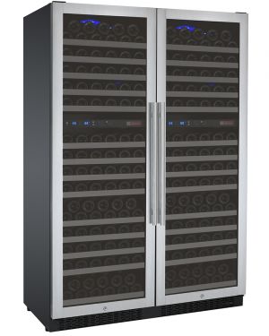 Photo of 47 inch Wide FlexCount Series 344 Bottle Four-Zone Stainless Steel Side-by-Side Wine Refrigerator