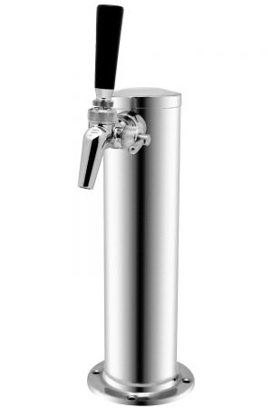 Photo of 12 inch Single Faucet Polished Stainless Steel Draft Beer Tower w/ Perlick 650SS Stainless Faucet