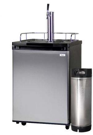 Photo of Kegco Home Brew Kegerator - Black Cabinet with Stainless Steel Door