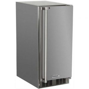 Photo of Inventory Clearance - Marvel 25OiM-SS-F-R - 15 inch Outdoor Crescent Ice Maker - Stainless Steel Cabinet and Solid Stainless Steel Door