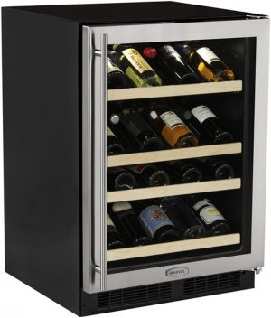 Photo of 24 inch Wide 27 Bottle Single Zone Stainless Steel Wine Refrigerator