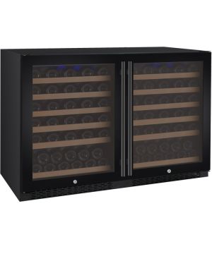 Photo of 47 inch Wide FlexCount Series 112 Bottle Dual Zone Black Side-by-Side Wine Coolers