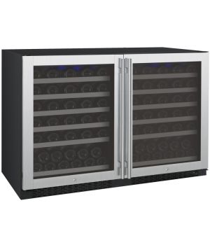 Photo of 47 inch Wide FlexCount Series 112 Bottle Dual-Zone Stainless Steel Side-by-Side Wine Refrigerator