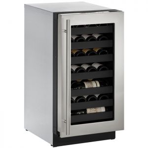Photo of 18 inch Wide 3000 Series 31 Bottle Single Zone Stainless Steel Left Hinge Wine Refrigerator
