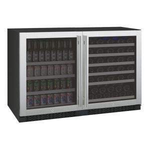 Photo of 47 inch Wide FlexCount Series 56 Bottle/154 Can Dual Zone Stainless Steel Side-by-Side Wine Refrigerator/Beverage Center