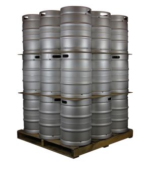 Photo of Pallet of 27 Straight Sided Beer Kegs - 13.2 Gallon (50 Liter) - D System Valves