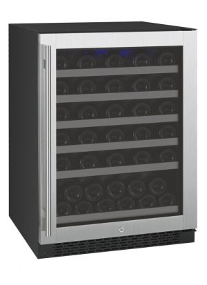 Photo of 24 inch Wide FlexCount Series 56 Bottle Single Zone Stainless Steel Right Hinge Wine Refrigerator