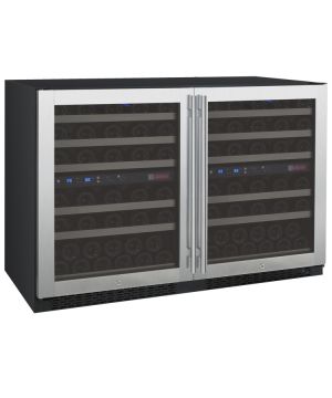 Photo of FlexCount Series 112 Bottle Four Zone Stainless Steel Side-by-Side Wine Refrigerator