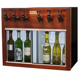 Photo of Napa 6 Bottle 3 Red 3 White Wine Dispenser Preservation Unit - Mahogany