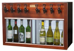 Photo of Napa 8 Bottle 4 Red 4 White Wine Dispenser Preservation Unit - Mahogany
