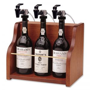 Photo of The Vintner 3 Bottle Wine Dispenser Preservation - Mahogany Cabinet