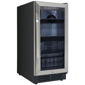 Photo of 3.1 Cu. Ft. Built-In Deluxe Beverage Center - Black Cabinet and Stainless Steel Frame Glass Door