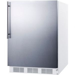 Photo of 5.1 cf Built-in Refrigerator-Freezer - White Cabinet with Stainless Steel Door and Thin Handle