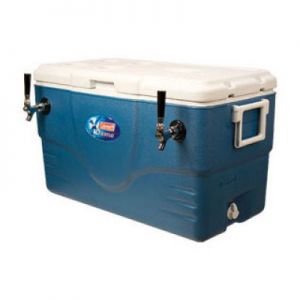 Photo of Double Faucet Jockey Box - 68 Qt., Two 120' Stainless Steel Coils