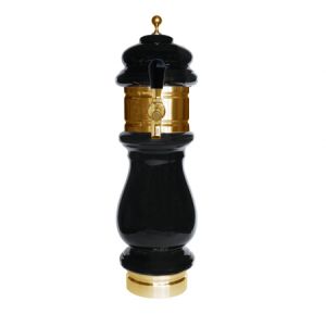 Photo of Silva Ceramic Single Faucet Draft Beer Tower - Black with Gold Accents