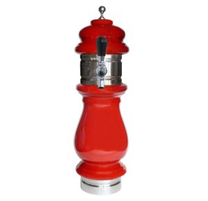 Photo of Silva Ceramic Single Faucet Draft Beer Tower - Red with Chrome Accents