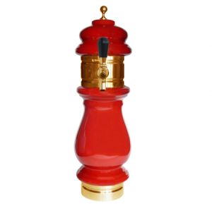 Photo of Silva Ceramic Single Faucet Draft Beer Towers - Red with Gold Accents