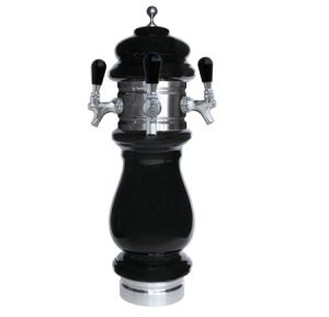 Photo of Silva Ceramic Triple Faucet Draft Beer Tower - Black with Chrome Accents