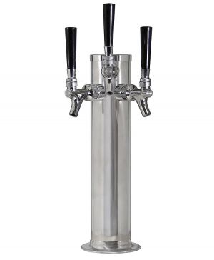 Photo of Chrome Triple Faucet Draft Beer Tower - 3 Inch Column