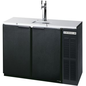 Photo of 48 inch Wide Dual Tap Black Commercial Kegerator