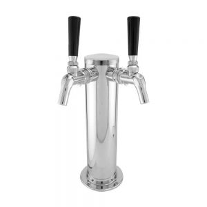 Photo of 12 inch Double Faucet Stainless Draft Beer Tower with Perlick 630SS Stainless Faucets