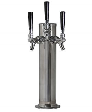 Photo of Polished Stainless Steel 3-Faucet Beer Tower - 3 inch Column
