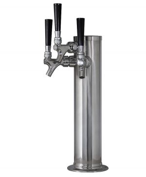 Photo of Stainless Steel Triple Tap Faucet Draft Beer Kegerator Tower - 100% Stainless Steel Contact