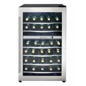 Photo of 38 Bottle Dual Zone Freestanding Wine Cooler Refrigerator with Stainless Steel Door