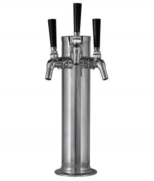 Photo of Triple Faucet Stainless Steel Draft BeerTower with Perlick 630SS Faucets