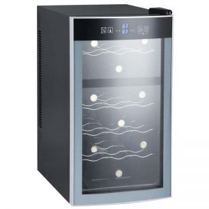 Photo of 18-Bottle Thermoelectric Dual Zone Wine Cooler - Black Cabinet and Glass Door