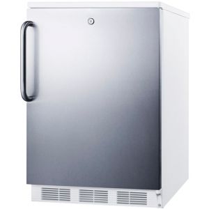 Photo of 5.5 Cu. Ft. Refrigerator with Lock - White Cabinet with Stainless Steel Door and Towel Bar Handle